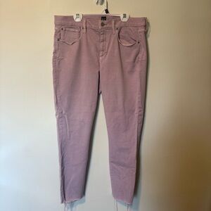 Gap True Skinny Ankle Jeans Size 31 Pink/Purple GUC distressed hem